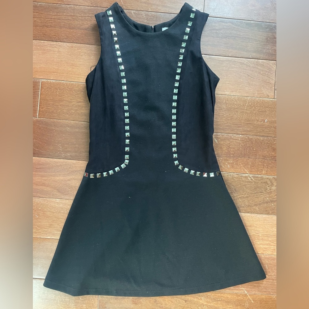 Elisa B. Black girls a line dress with silver sequins